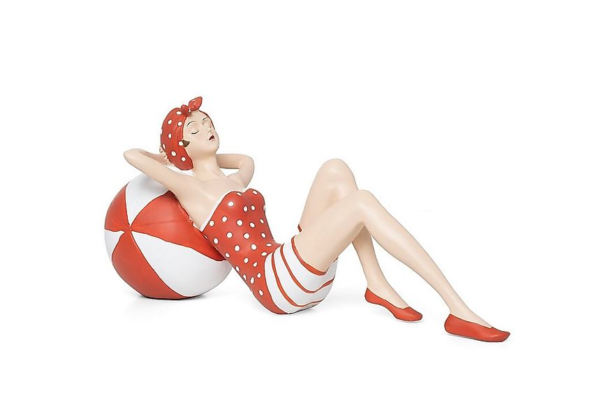 Moritz Dekofigur Badenixe mit Kopftuch und Ball im Retrostil, Polyresin Fig günstig online kaufen