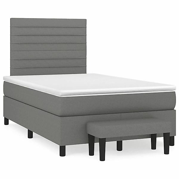 vidaXL Boxspringbett mit Matratze Dunkelgrau 120x200 cm Stoff1400274 günstig online kaufen