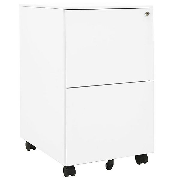 furnicato Aktenschrank mit Rollen Weiß 39x45x67 cm Stahl (1-St) günstig online kaufen