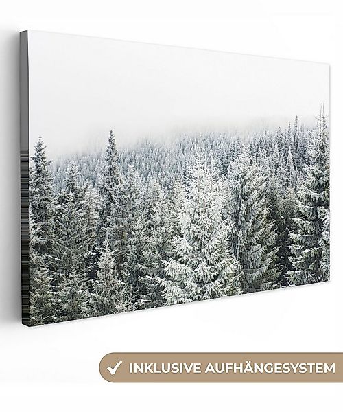 OneMillionCanvasses® Leinwandbild Wald - Schnee - Winter - Jahreszeiten - T günstig online kaufen