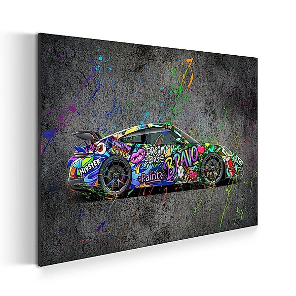 Artedinoi Leinwandbild Auto Street Art Sportwagen günstig online kaufen