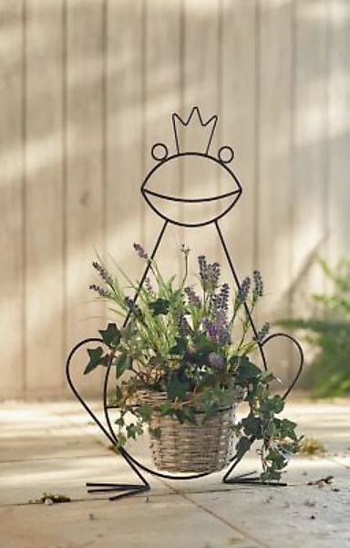 HOME Living Pflanzer Froschkönig Blumentöpfe grau/schwarz günstig online kaufen