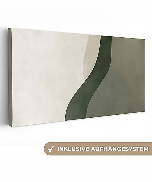 OneMillionCanvasses® Leinwandbild Panorama Japandi - Grün - Abstrakt - Mode günstig online kaufen