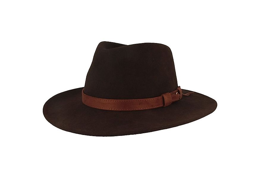 Breiter Filzhut rollbar aus Wollfilz mit Fransen günstig online kaufen