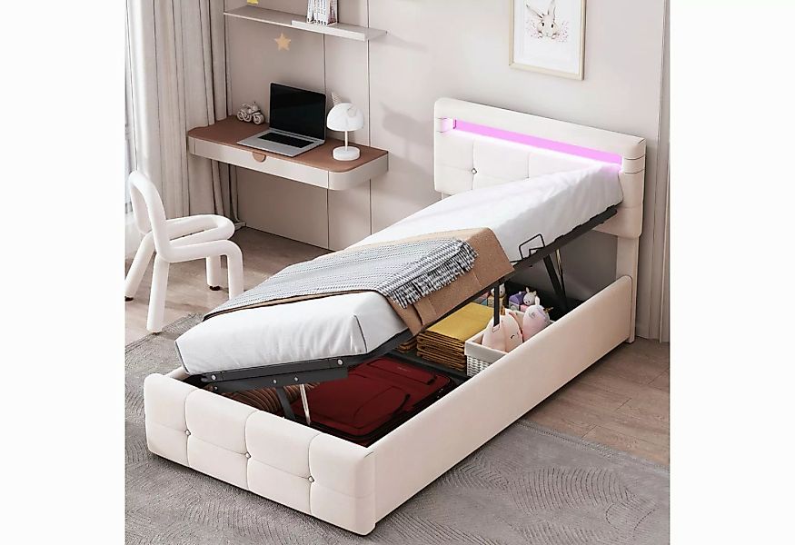 BlingBin Polsterbett Einzelbett Funktionsbett Kinderbett Jugendbett, 90x200 günstig online kaufen