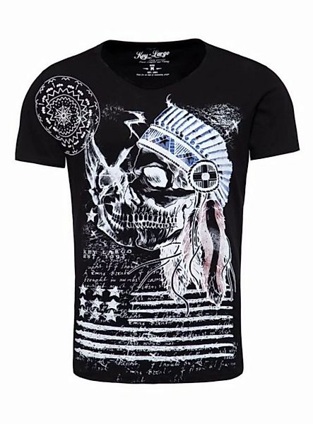 Key Largo T-Shirt T-Shirt Indian Skull Totenkopf Print Motiv vintage Look M günstig online kaufen