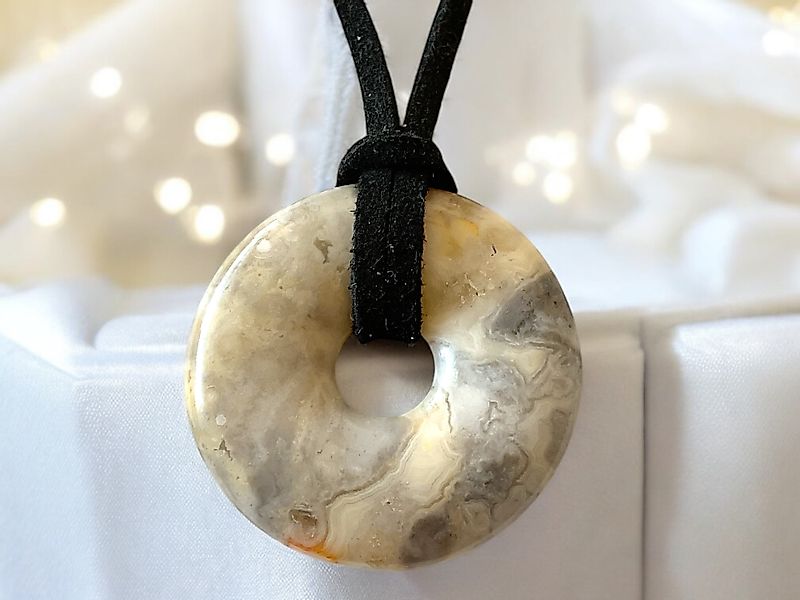 Steinfixx® Lange Kette echter Edelsteindonut 30 günstig online kaufen