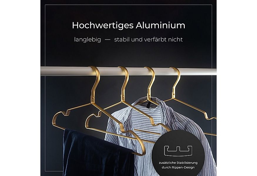 Parusia Kleiderbügel 10/20/40 Parusia Kleiderbügel gold 42cm breit 1cm Meta günstig online kaufen