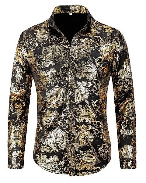 Allthemen Langarmhemd Herren Jacquard Freizeithemd für Party günstig online kaufen