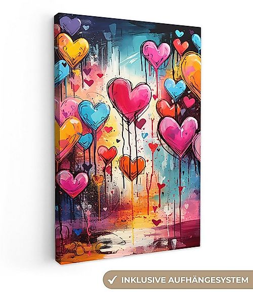 OneMillionCanvasses® Leinwandbild Herzen - Farben - Kunst - Liebe, Fotodruc günstig online kaufen