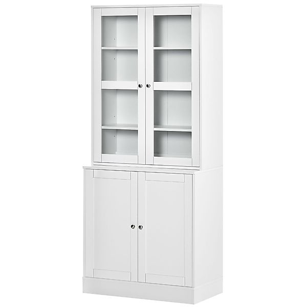 HOMCOM Bücherschrank 178,5 cm Hochschrank Vitrinenschrank mit Glastür 6 Fäc günstig online kaufen