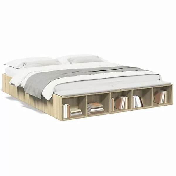 vidaXL Bett Bettgestell Sonoma-Eiche 180x200 cm Holzwerkstoff günstig online kaufen