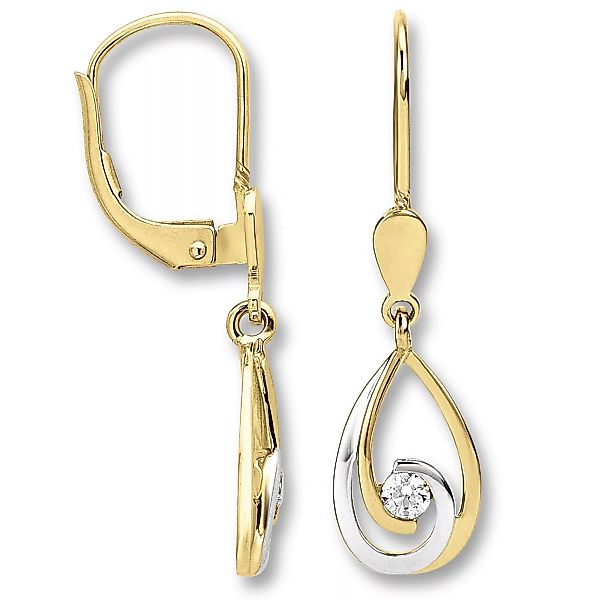 ONE ELEMENT Paar Ohrhänger "Zirkonia Ohrringe Ohrhänger aus 333 Gelbgold", günstig online kaufen