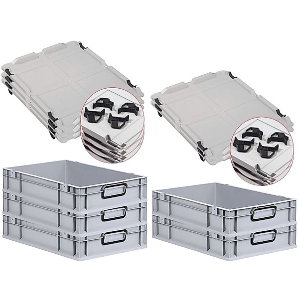 PROREGAL SparSet 5x Eurobox Nextgen Color Mit Auflagedeckel HxBxT 12x40x60c günstig online kaufen