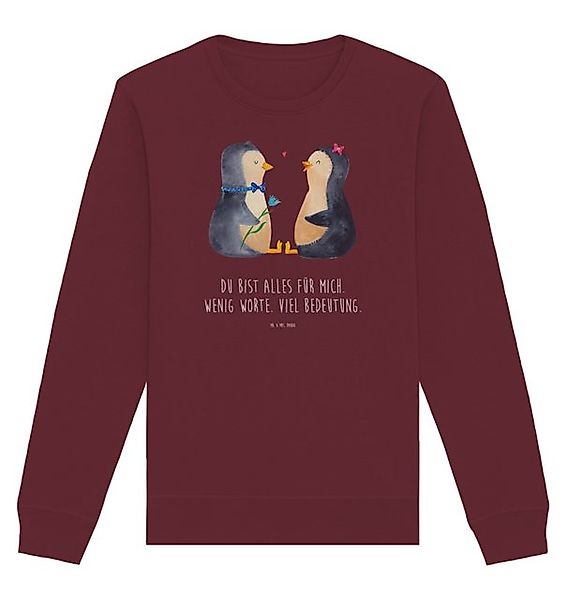 Mr. & Mrs. Panda Longpullover Größe XL Pinguin Pärchen - Burgundy - Geschen günstig online kaufen