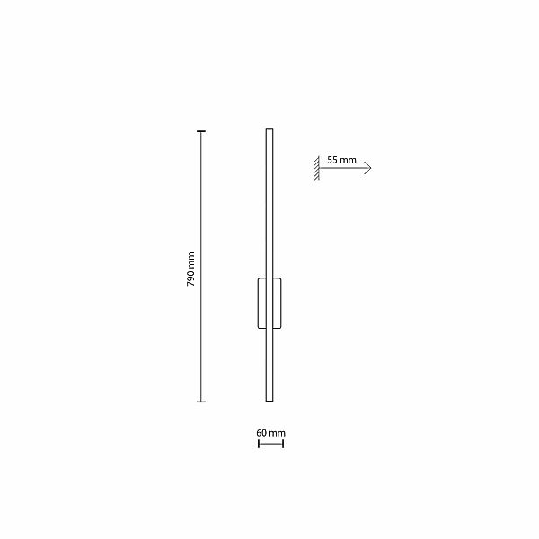 LED-Wandleuchte Flash, schwarz/nussbaum Höhe 79 cm 1-flammig günstig online kaufen