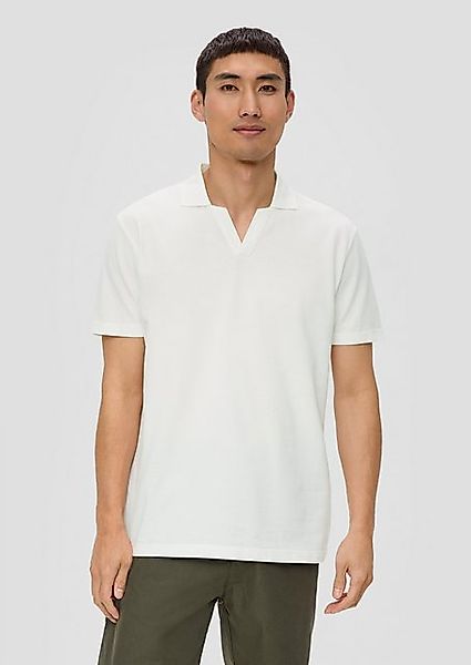s.Oliver Kurzarmshirt Poloshirt aus Baumwolle mit offenem Kragen günstig online kaufen