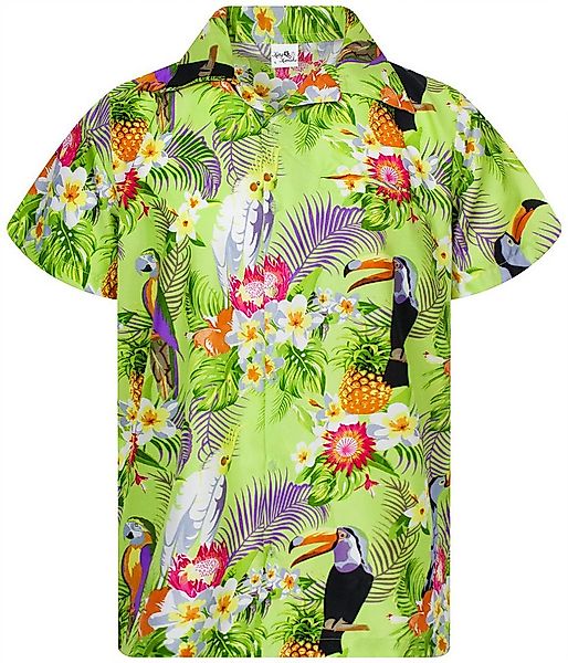 King Kameha Hawaiihemd Parrot Cockatoo Funky Hawaii-Hemd Kurzarm Front-Tasc günstig online kaufen