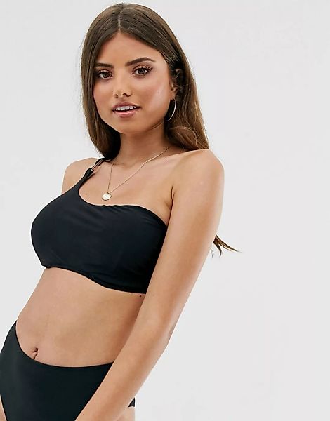 Pour Moi – Fuller Bust – Bikinioberteil mit Bügel und One-Shoulder-Träger i günstig online kaufen
