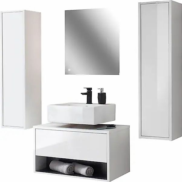 PLACES OF STYLE Badmöbel-Set »Studio Line, Bad im modernen Design, 4-teilig günstig online kaufen