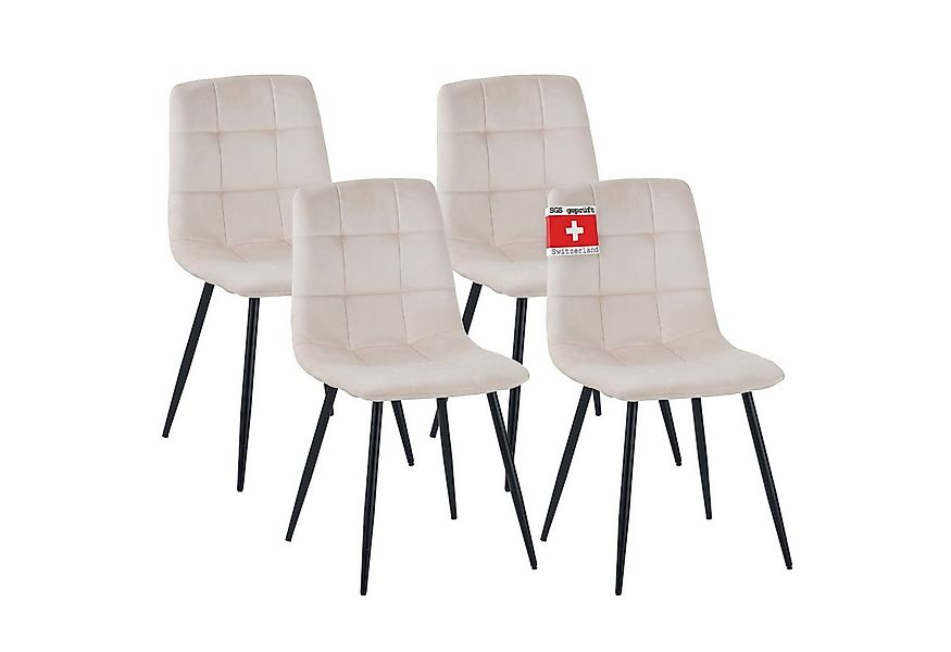 Albatros International Esszimmerstuhl Esszimmerstuhl BORA 4er Set Beige Sam günstig online kaufen