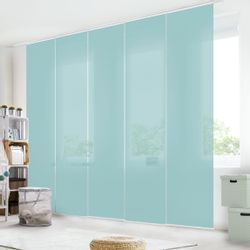 Bilderdepot24 Schiebegardine modern Flächenvorhang blickdicht Pastelltürkis günstig online kaufen