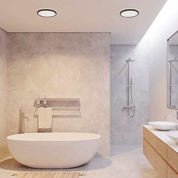 LED Deckenleuchte Oja in Chrom 19W 2100lm IP54 günstig online kaufen