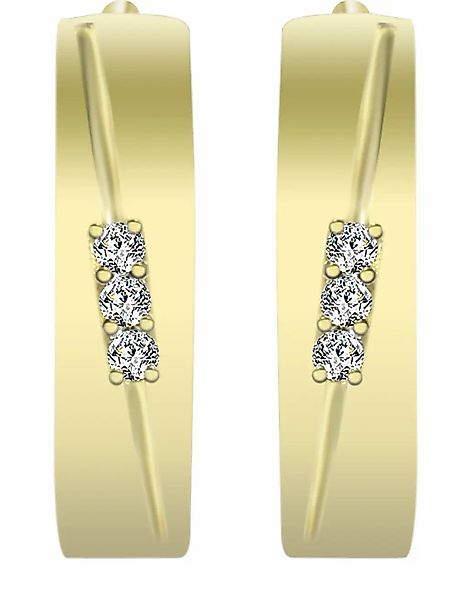 Adelia´s Klappcreolen "Damen Ohrringe – Klappcreole aus 333 Gold mit Zirkon günstig online kaufen