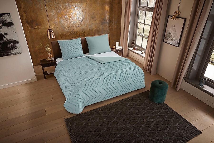 PURE luxury collection Bettwäsche "Zigzag" 3 Stk. tlg. Mikrofaser, 135x200, günstig online kaufen