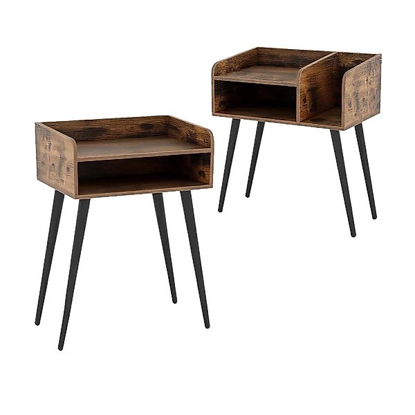 Costway Nachttisch 2er Set 50 x 32 x 58 cm Rustikalbraun günstig online kaufen