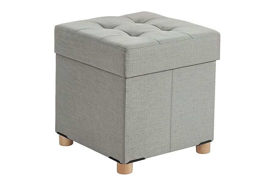 relaxdays Stauraumhocker Hocker mit Stauraum, Hellgrau günstig online kaufen