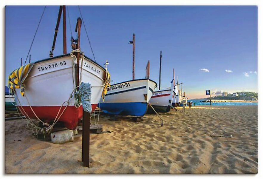 Artland Leinwandbild "Fischerboote am Strand", Strand, (1 St.), auf Keilrah günstig online kaufen