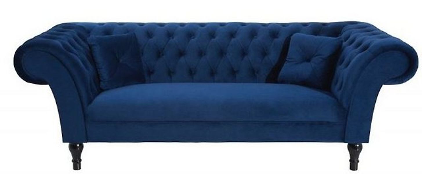 Casa Padrino Chesterfield-Sofa Chesterfield Sofa in Blau 225 x 90 x H. 79 c günstig online kaufen