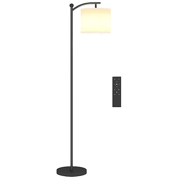 HOMCOM Stehlampe Metall Stoff 54,3L x 30,6B x 159,6H cm Schwarz Cremeweiß günstig online kaufen