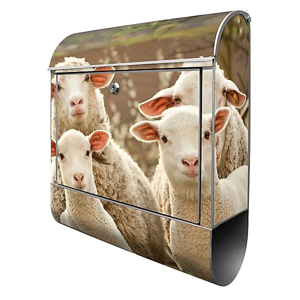 Banjado Design Briefkasten Silber Pulverbeschichtet 39x47x14cm 2 Schlüssel günstig online kaufen