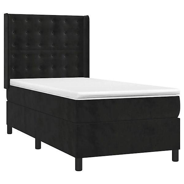 vidaXL Boxspringbett mit Matratze & LED Schwarz 80x200 cm Samt 3139771 günstig online kaufen