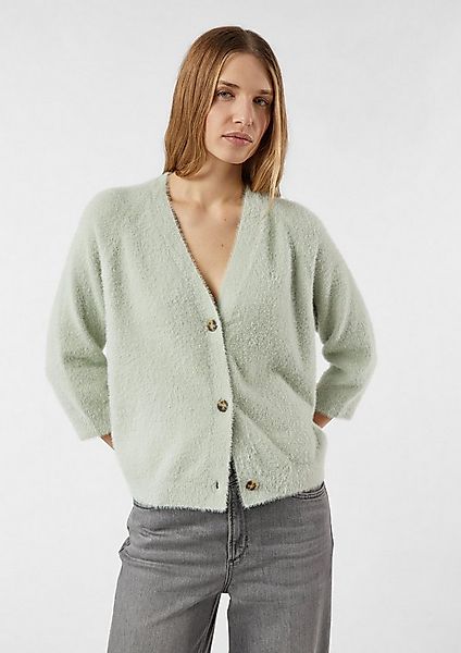 comma Cardigan Strickjacke Flauschiger Strickcardigan mit 3/4-Ärmeln günstig online kaufen