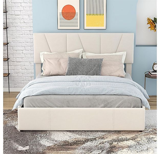XDeer Funktionsbett Double Size Polster Plattform Bett mit vier Schubladen günstig online kaufen