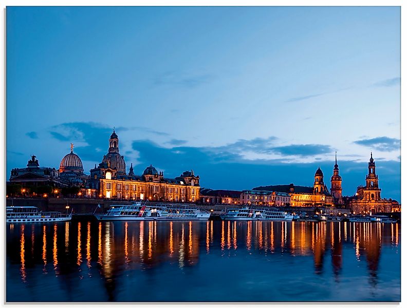 Artland Glasbild "Dresden Silhouette blaue Stunde", Deutschland, (1 St.), i günstig online kaufen