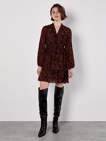 Apricot Minikleid Druckkleid mit Batik-Paisley-Muster günstig online kaufen