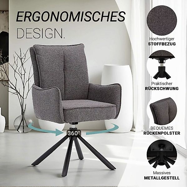 Homestyle4u Polsterstuhl Polstersessel Stühle Esstisch Esszimmerstuhl günstig online kaufen
