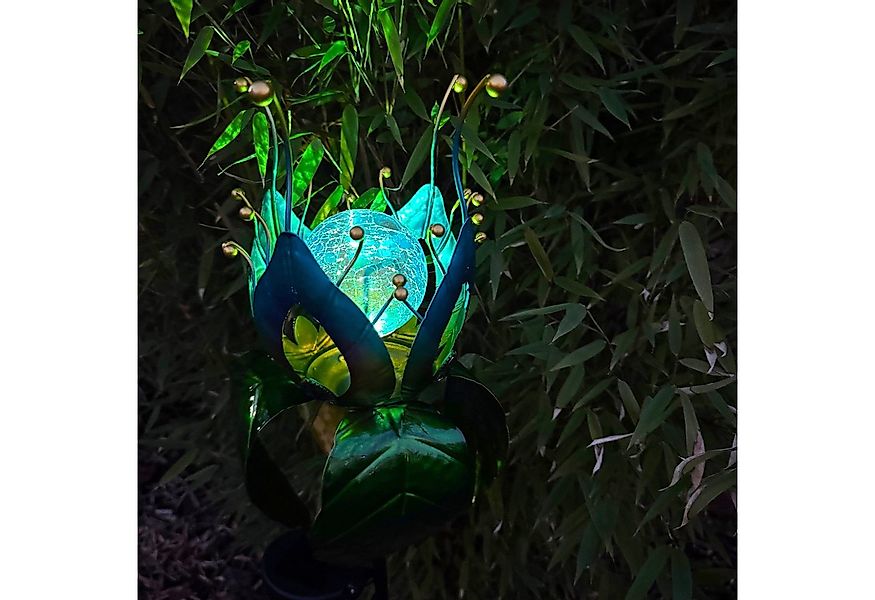 Online-Fuchs Gartenstecker - Beetstecker aus Metall mit Glaskugel & LED-Sol günstig online kaufen