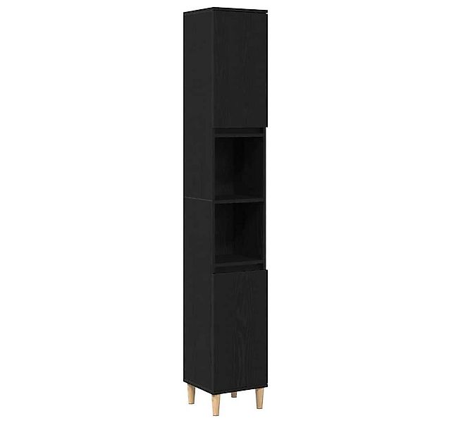 vidaXL Badezimmerspiegelschrank Badezimmerschrank mit Tür Schwarz Eichen-Op günstig online kaufen