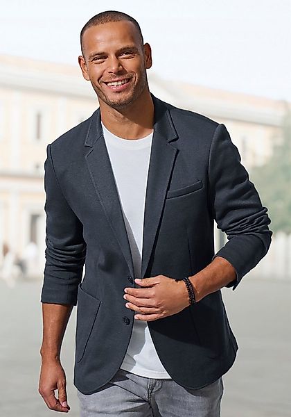 John Devin Sakko aus elastischer Pikee-Qualität lässiges Stretchsakko mit d günstig online kaufen