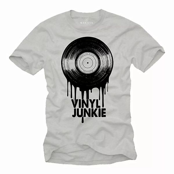 MAKAYA T-Shirt Hip Hop Vintage Style Dj Musik Designs Schallplatte Platte V günstig online kaufen