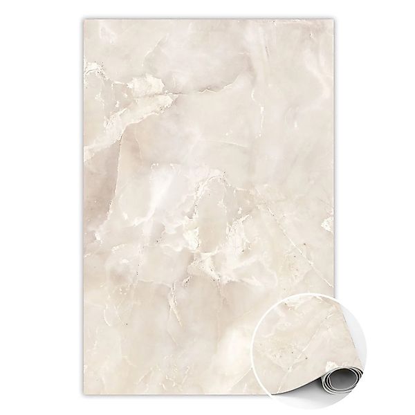 Tulup Teppich Marmormuster PVC Floor Mat 80x120 cm Beige Vinylmat Vloerklee günstig online kaufen