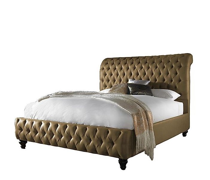 Xlmoebel Bett Luxuriöses Gold Samt Textil England Doppelbett Design Chester günstig online kaufen