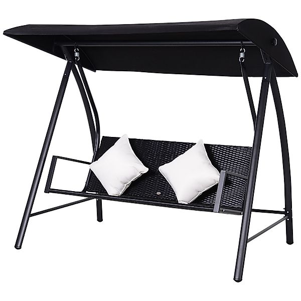 Outsunny Hollywoodschaukel Polyrattan mit Kissen belastbar günstig online kaufen