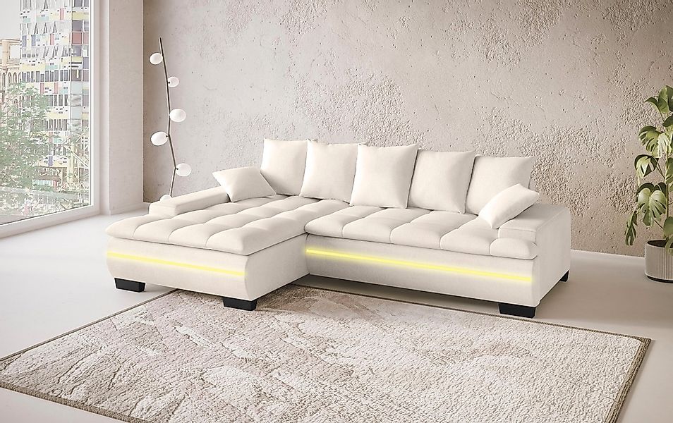 Mr. Couch Ecksofa "Haiti II, L-Form", RGB-LED Beleuchtung, wahlweise mit Ka günstig online kaufen
