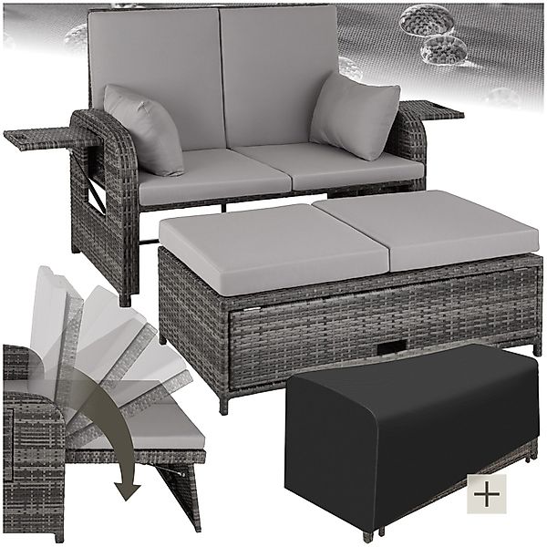 tectake Loungeset Rattan Sofa, (Set., 2-tlg), günstig online kaufen